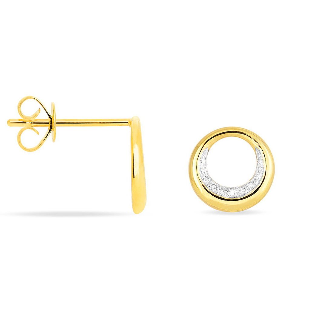 Boucles D'oreilles Puces Batoul Or Jaune Diamant