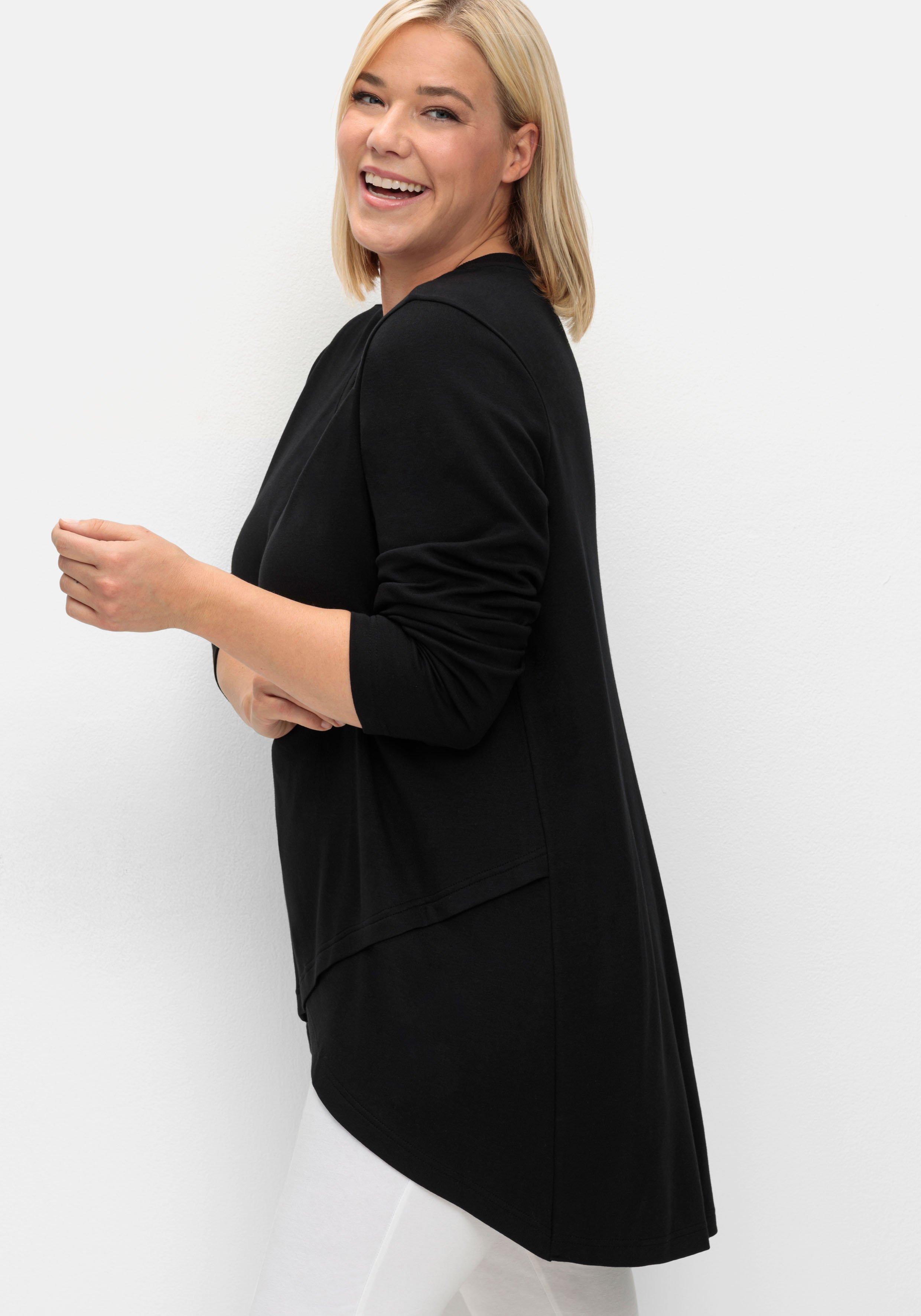 Longshirt in Wickeloptik, in leichter A-Linie
