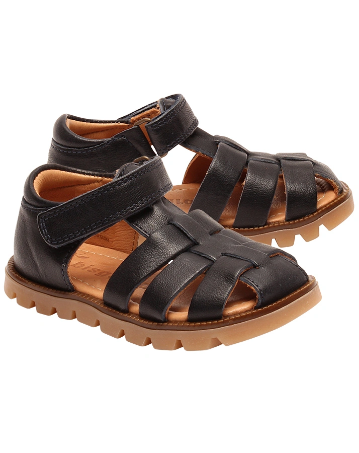 Leder-Sandalen BEKA mit Zehenschutz in navy