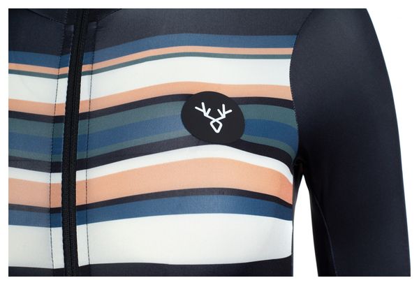 Maillot Manches Courtes Femme LeBram Arpettaz Bleu Coupe Ajustée