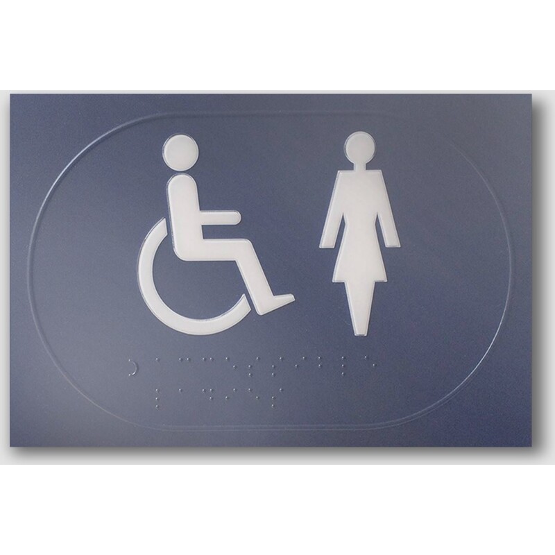 Panneau Picto PMR et FEMME en relief et braille