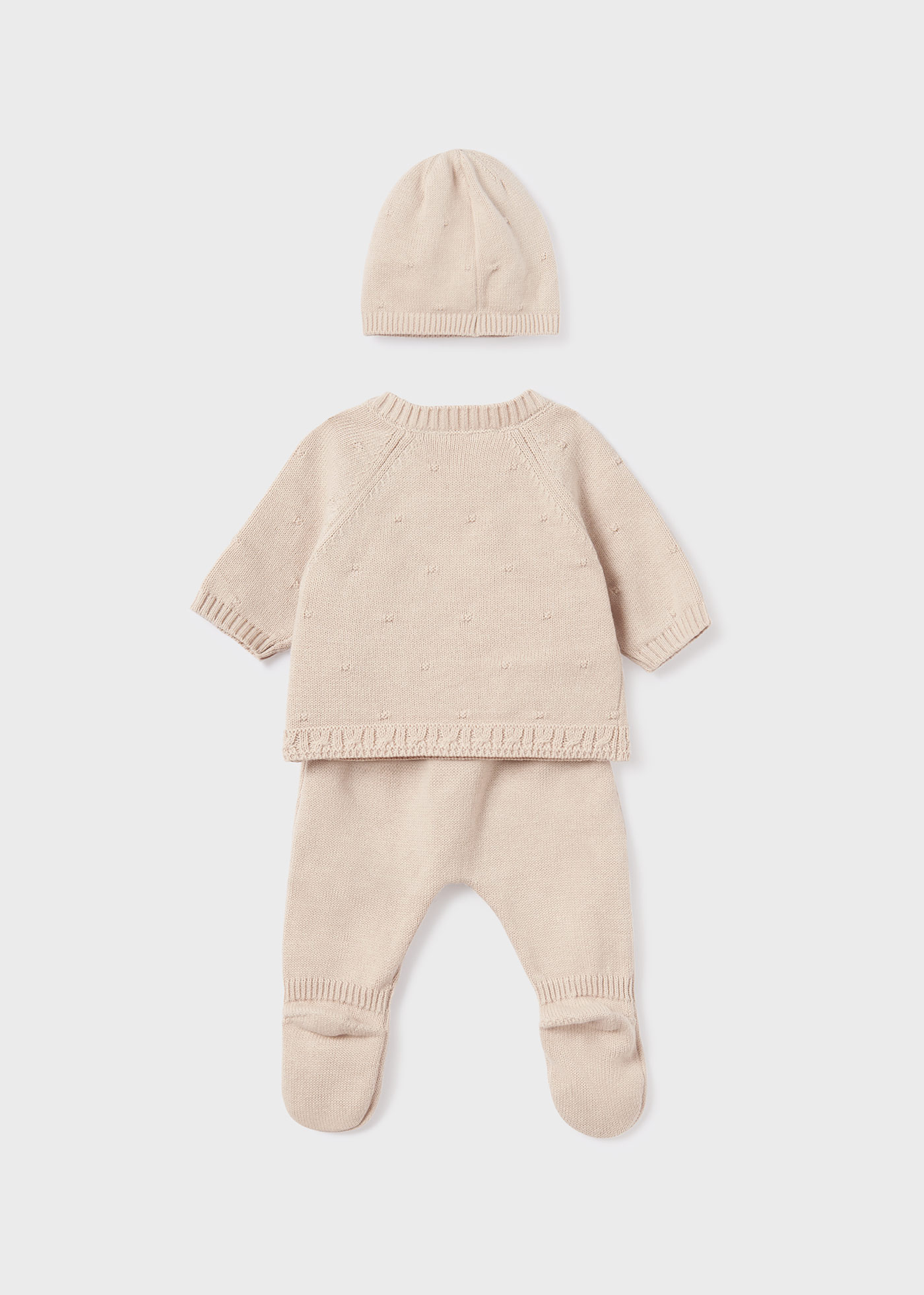 Conjunto de 3 peças de malha de algodão orgânico para bebê