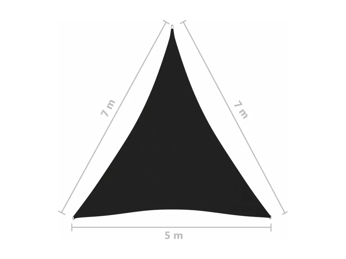 Voile de parasol Tissu Oxford triangulaire 5x7x7 m noir