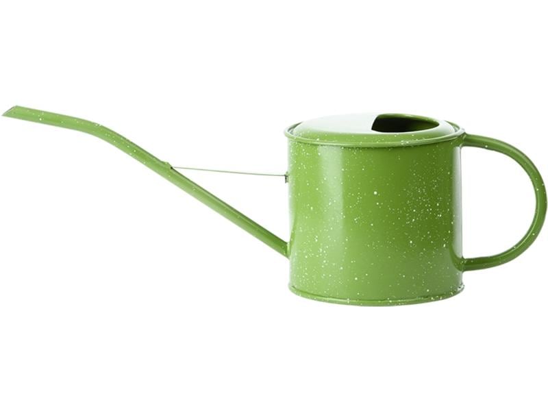 Esschert Design Giesskanne in Emaillelook 1.35 l, Grün Giessgefäss aus verzinktem Stahl
