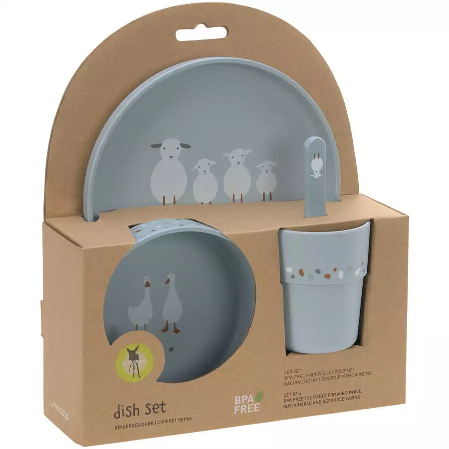LÄSSIG Geschirrset, Tiny Farmer SheepGoose blue