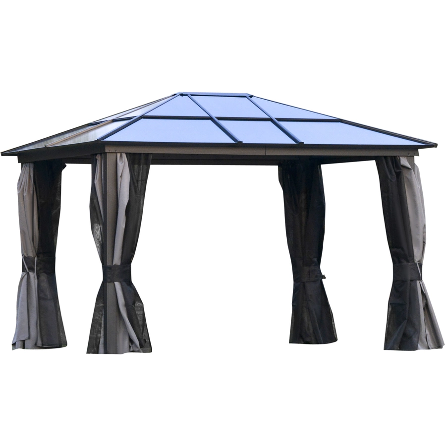Outsunny Pavillon mit zwei unterschiedlichen Wandarten bunt
