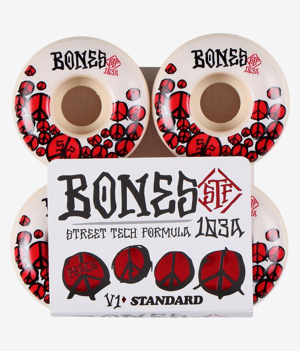 Bones STF Peace V1 Rollen (white red) 52mm 103A 4er Pack