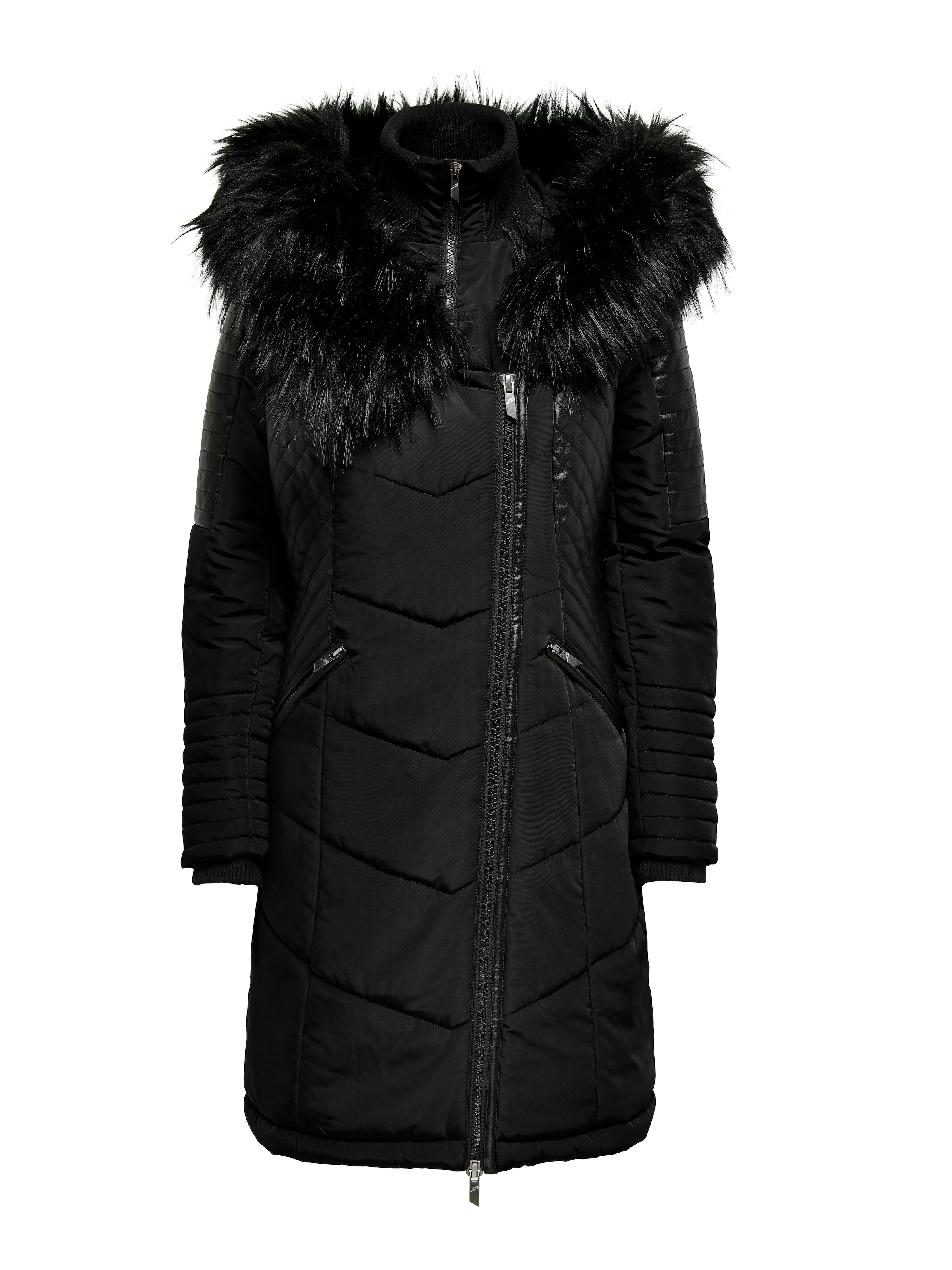 ONLY Steppmantel »ONLNEWLINETTE FUR HOOD COAT OTW«
