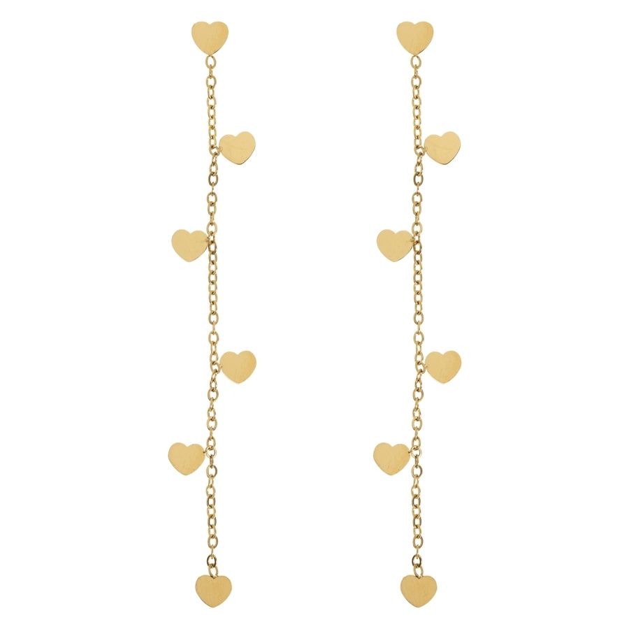 Timi Of Sweden Solana Heart Chain Stud Earrings Stainless Steel
