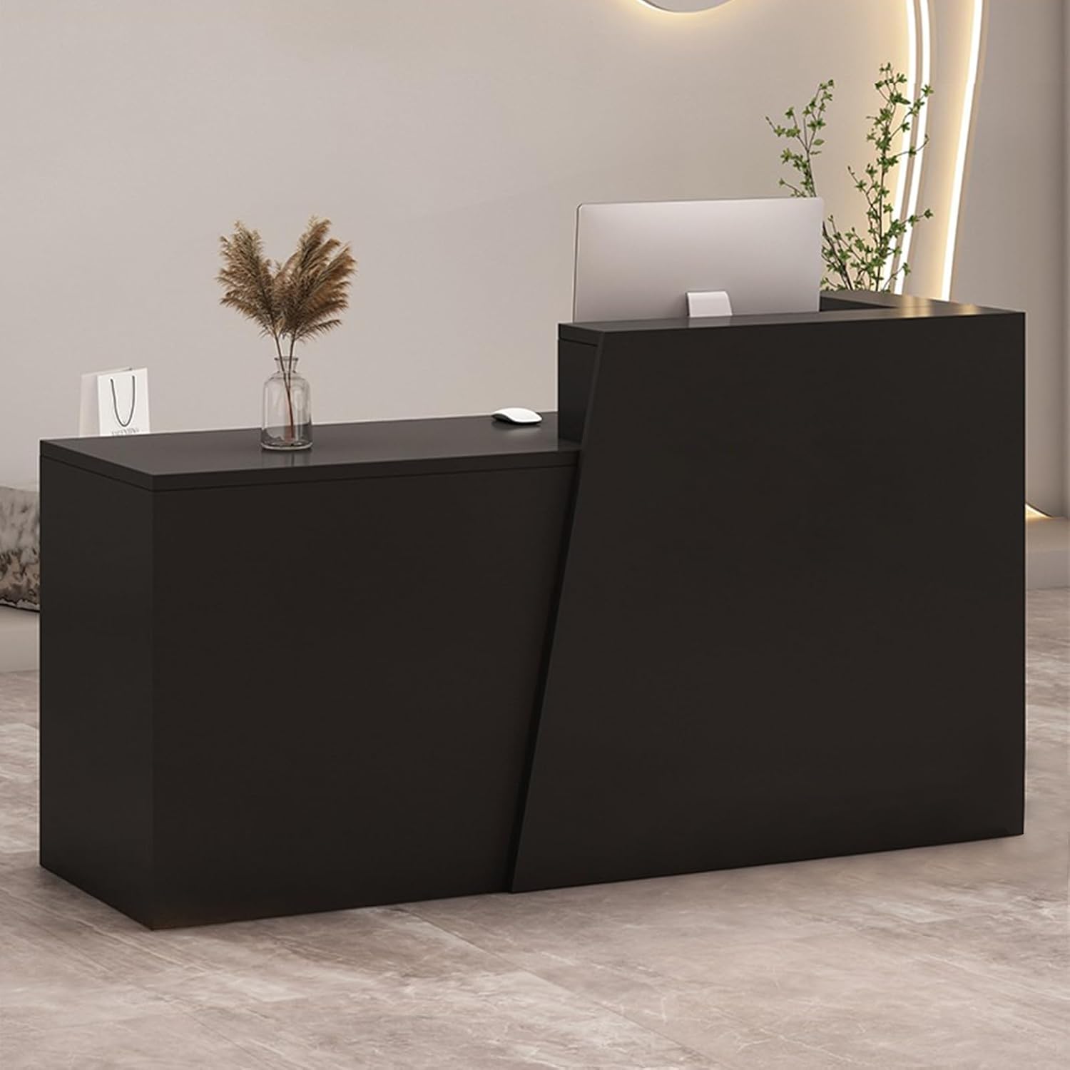 Empfangstheke mit Schublade und Ablagefächern – Moderner Kassentisch mit viel Stauraum, Empfangstisch für Büro, Salon, Geschäft oder Café