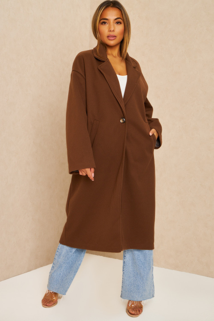 Manteau long marron