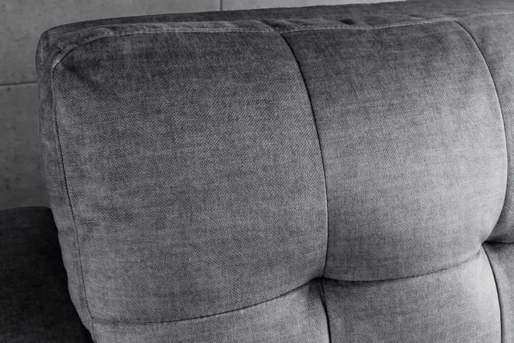 Ausziehbares Schlafsofa SMART 140cm grau Vogue Velours Samt 2-Sitzer Nosagfederung