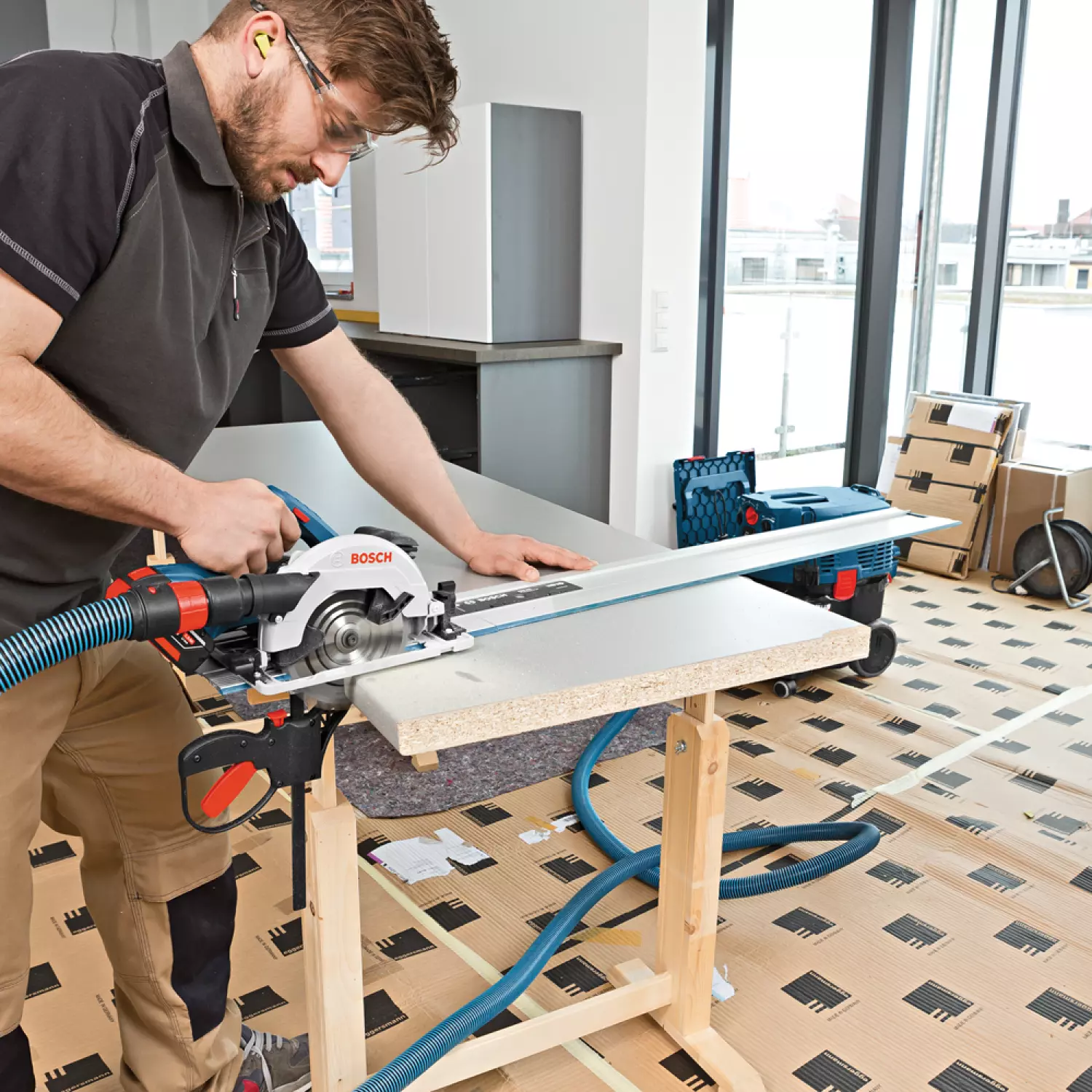 Bosch GKS 18V-57 G 18V Li-Ion Accu cirkelzaag body in L-Boxx - 165mm
