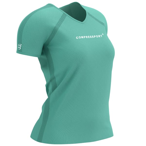 T-shirt running COMPRESSPORT TRAINING SS LOGO TSHIRT W EGGSHELL BLUE