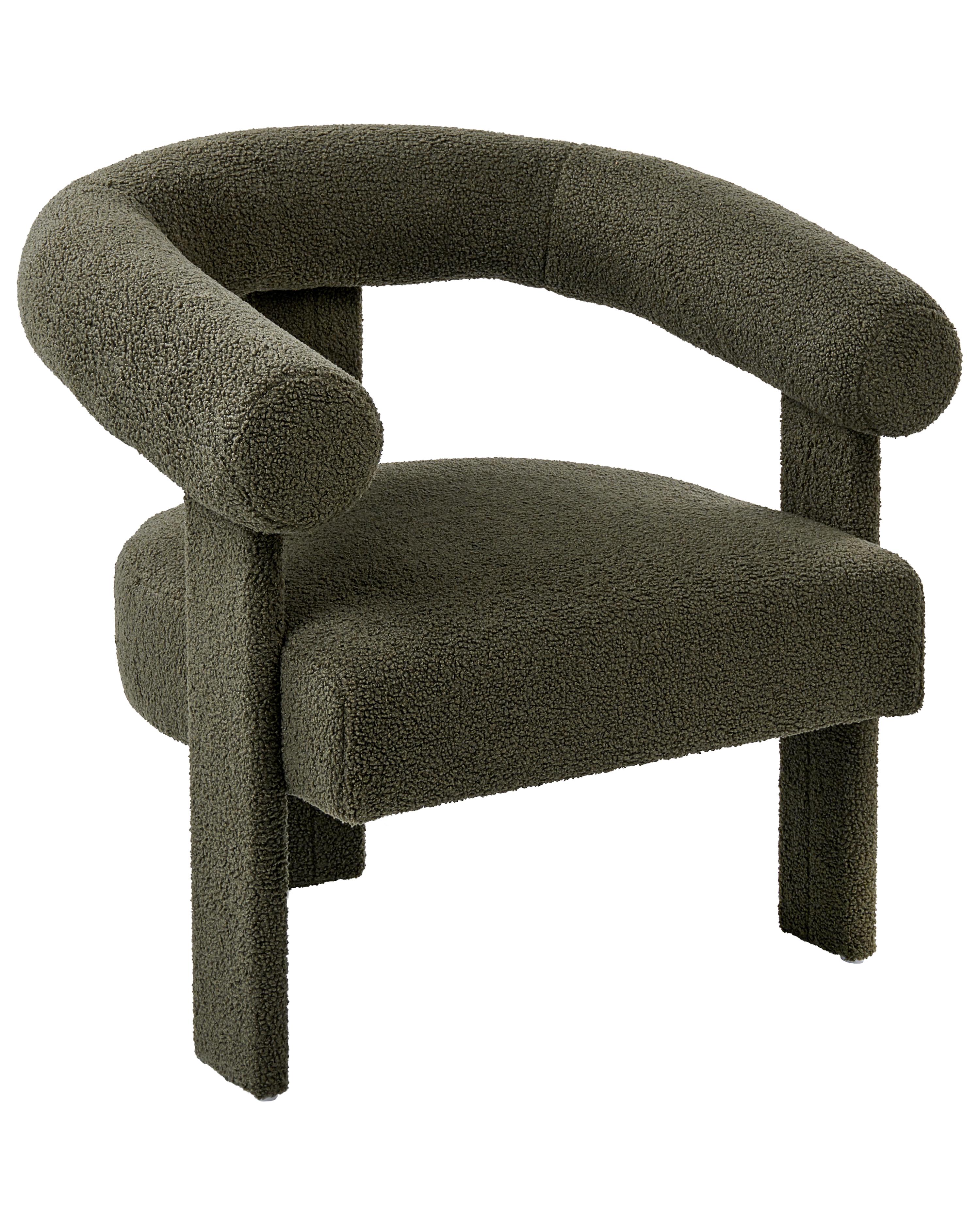 Fauteuil ILBRO Bouclé Donkergroen