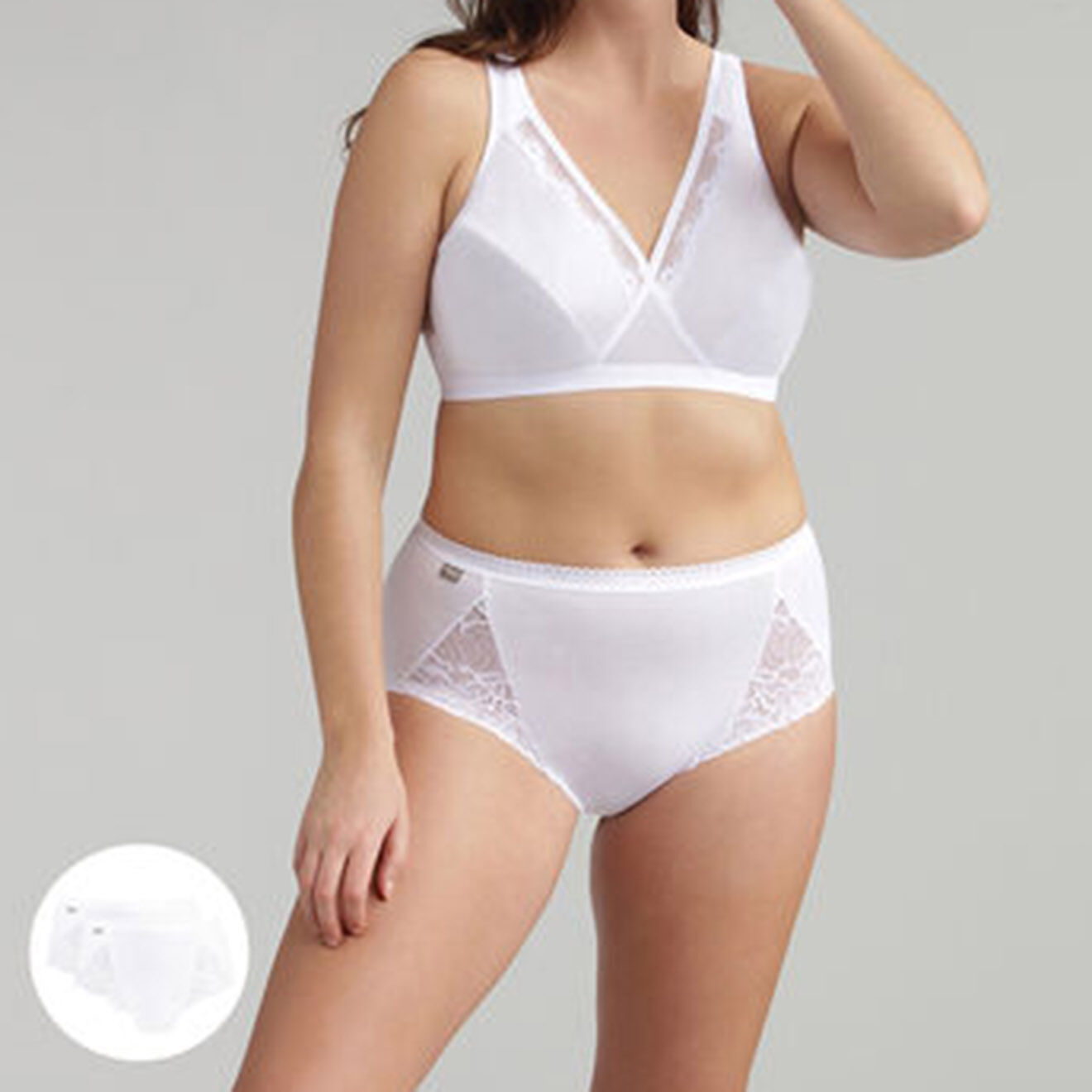 Playtex 2 Culottes Coton & Dentelle blanches