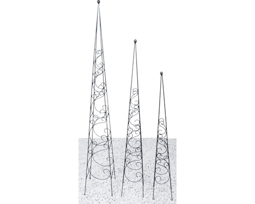 Rank obelisk Fidelis metaal 14x14x90 cm zwart