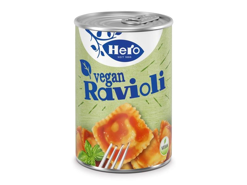 Hero Ravioli Vegan 430 g Weiche Teigtaschen mit Gemüsefüllung in Tomatensauce