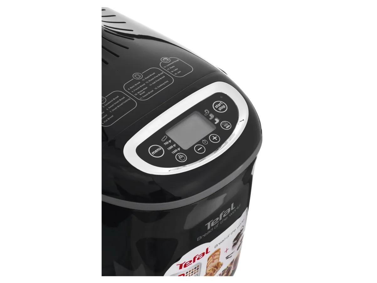 Tefal PF611838, 1,5 kg, Forsinket start-timer, Visningsvindue, Variabel skorpe bruning kontrol, 1600 W, Sort