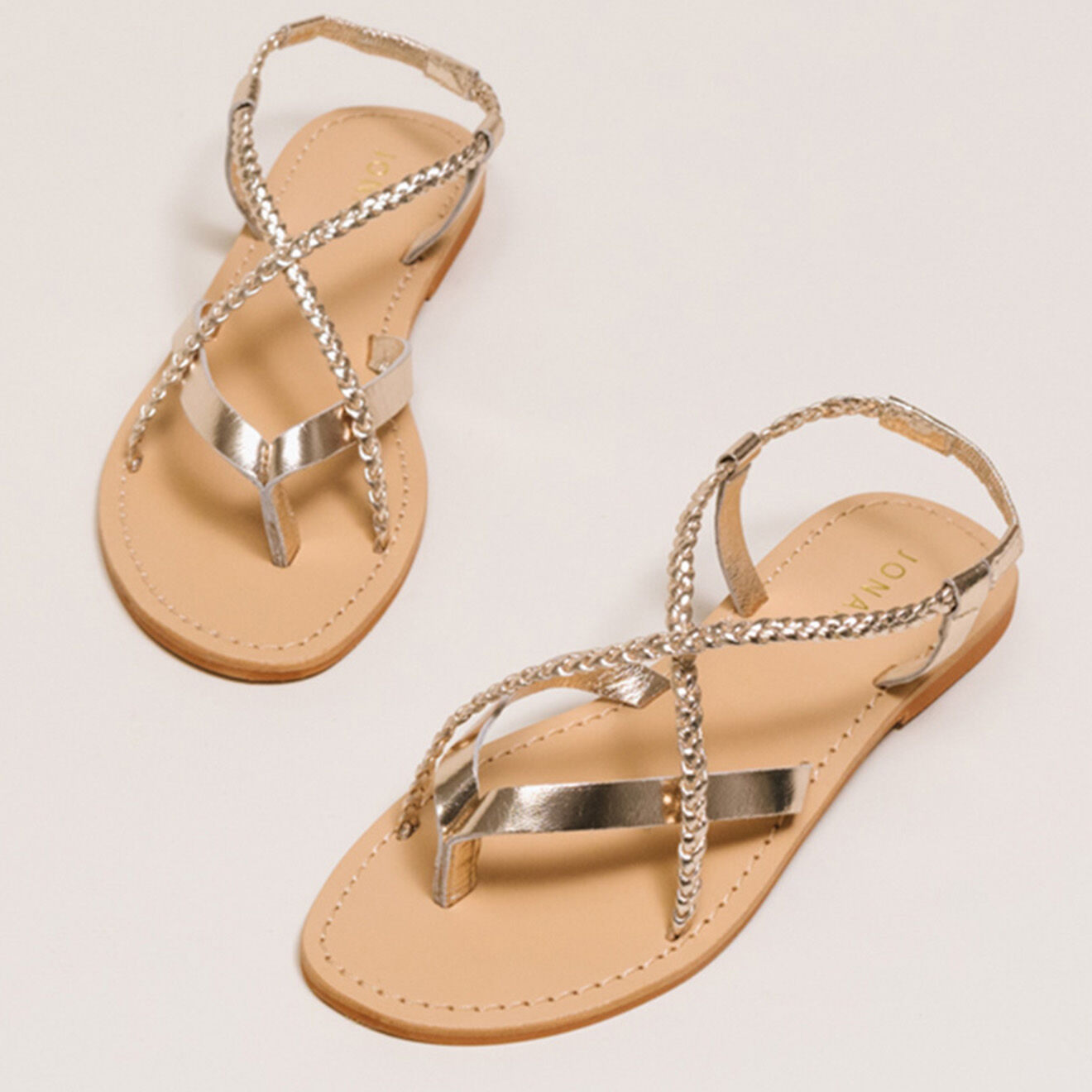Jonak Sandales en Cuir Warren platine