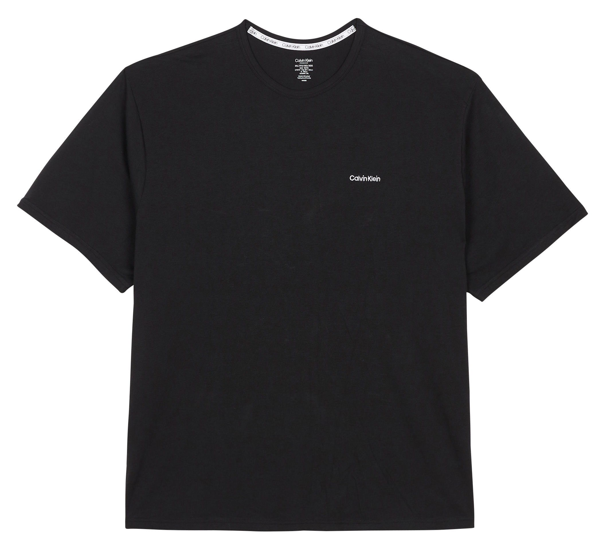 Tee-shirt col rond en coton mélangé | Noir