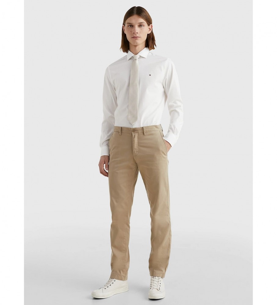 Camisa Tommy Hilfiger TH Flex na cor cinza claro