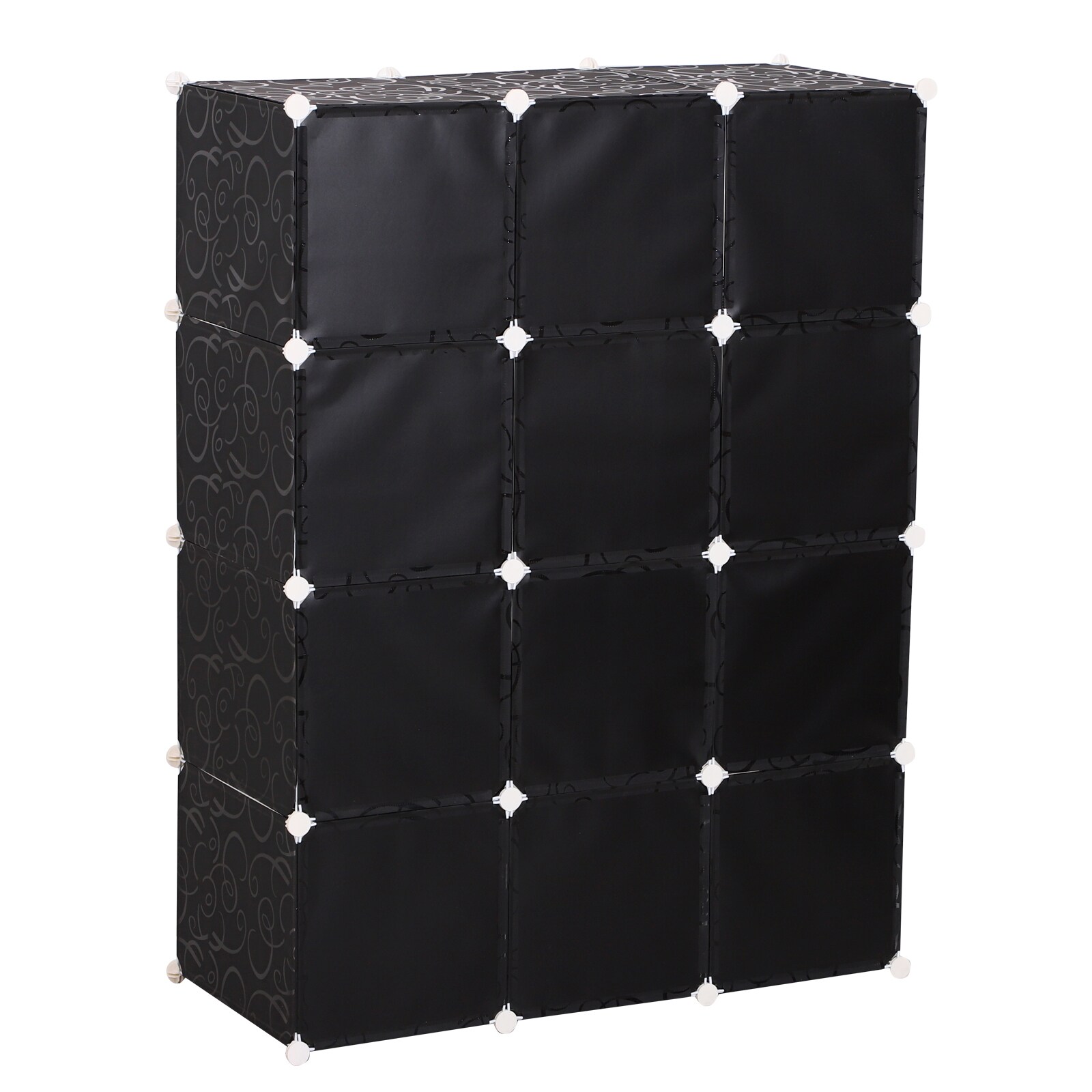 HOMCOM Kleiderschrank mit Stecksystem schwarz, weiß 47 x 111 x 145 cm (LxBxH)