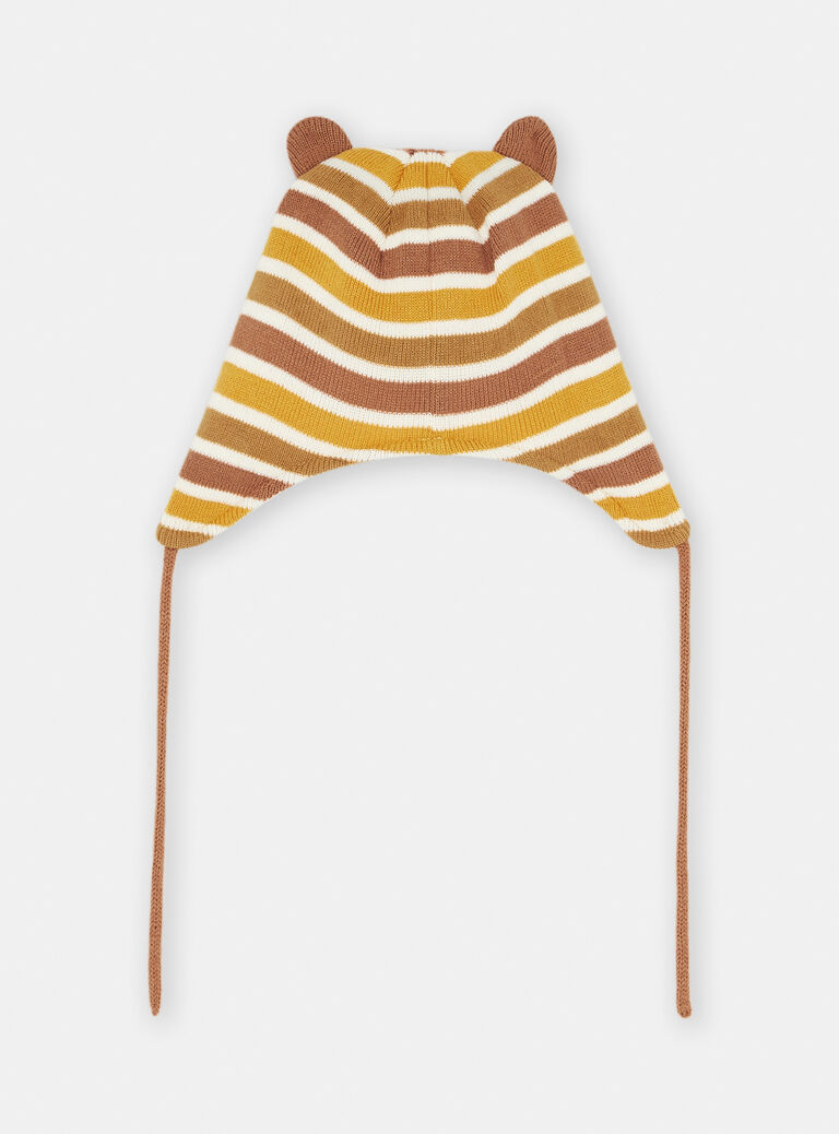 Bonnet à rayures tricolores pour bébé garçon
