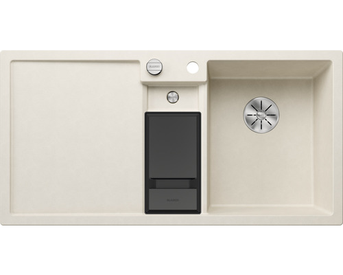 Blanco COLLECTIS 6 S spoelbak, 1000 x 510 mm, zacht wit, 527058, 1 bak, met afdruiprek, bak rechts, met bijzetbak