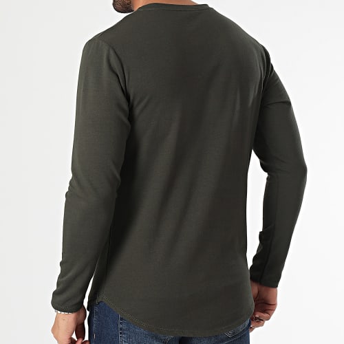 Lot De 2 Tee Shirts Manches Longues Noir Vert Kaki