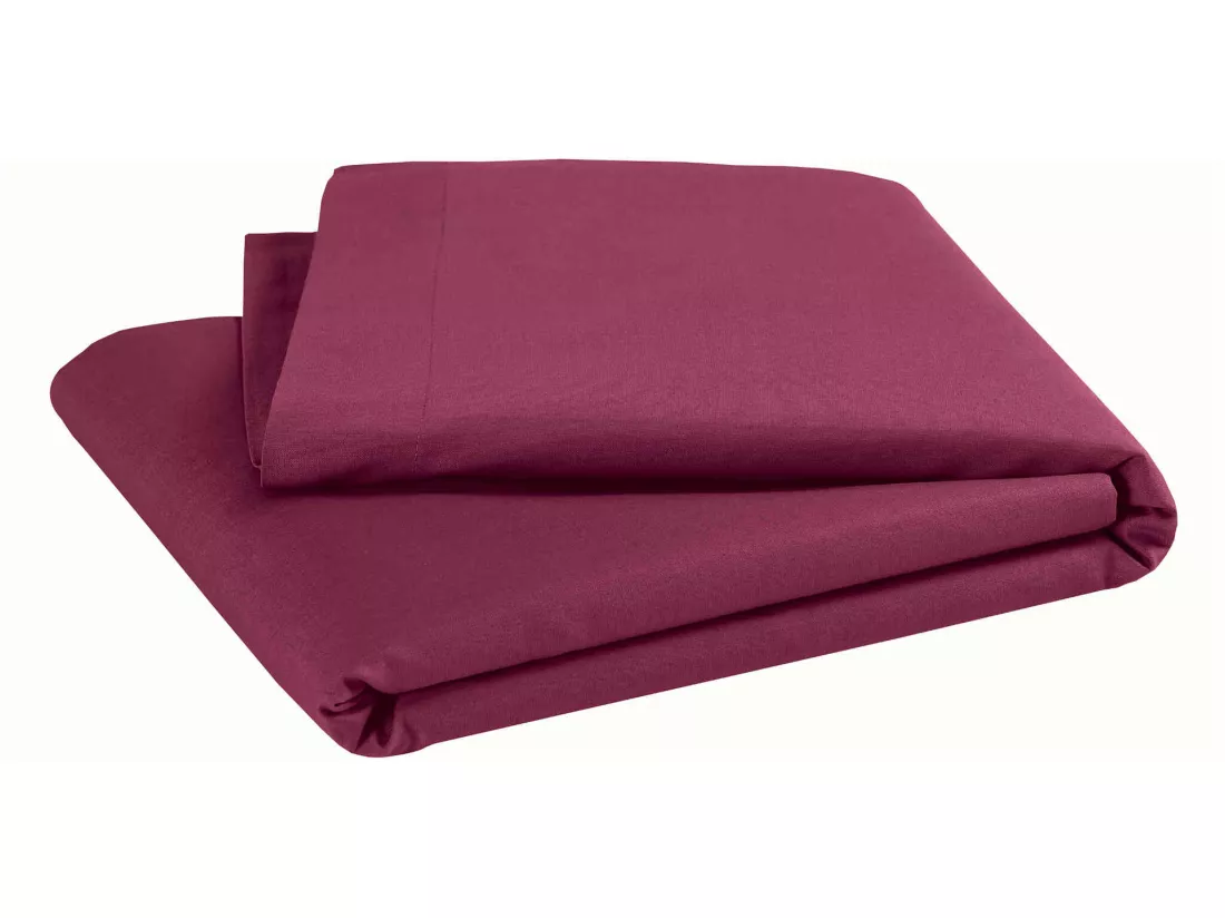 Drap plat bébé coton bio 118x180 lie de vin