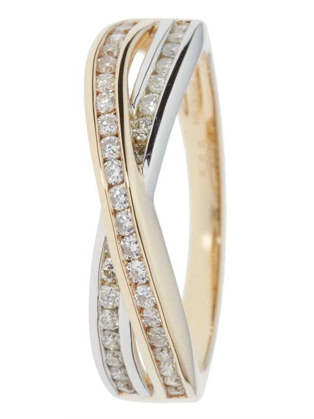 Croisé-Ring, 37 Brillanten, Gelbgold 585