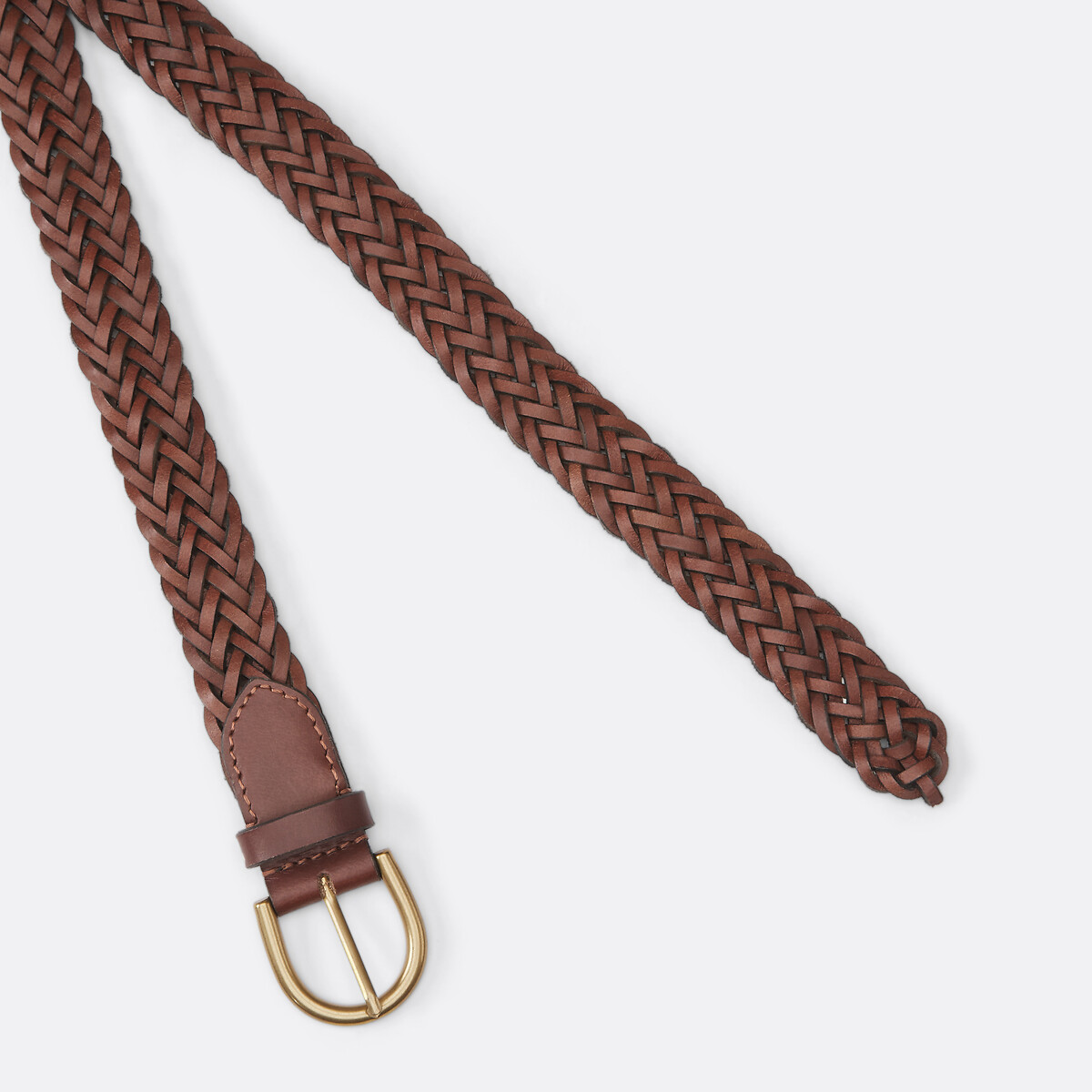 COLEÇÕES LA REDOUTE<br>Cinto de couro trançado com fivela de metal