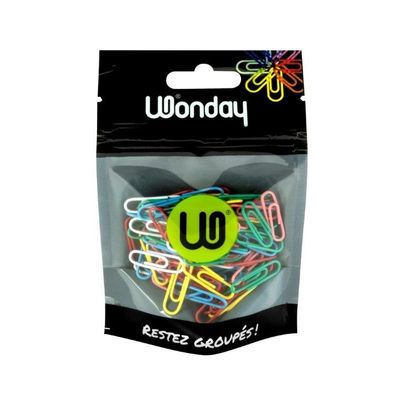 Wonday - 100 Trombones - 25 mm - couleurs assorties