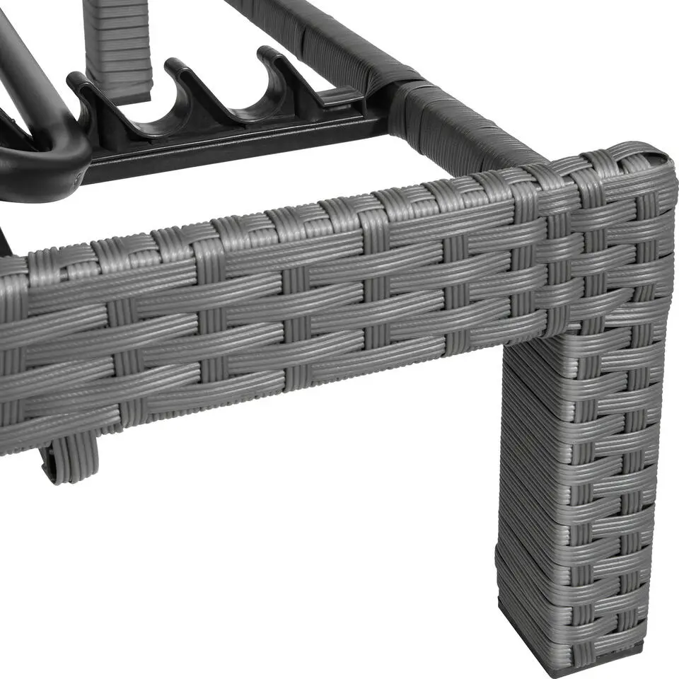 tectake Wicker ligbed Sofia, Grijs