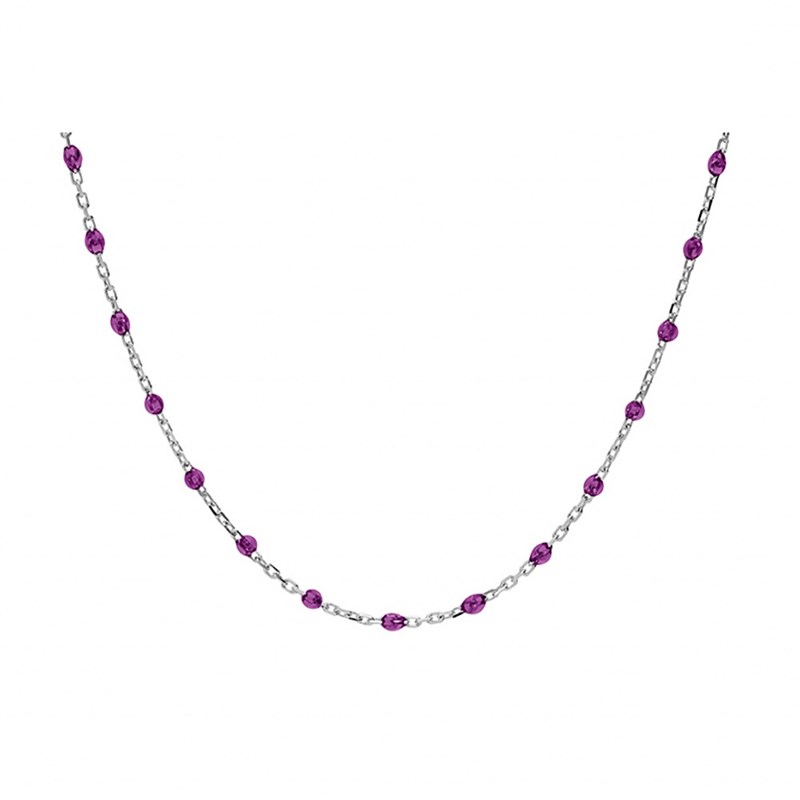 Collier argent - Olives violettes