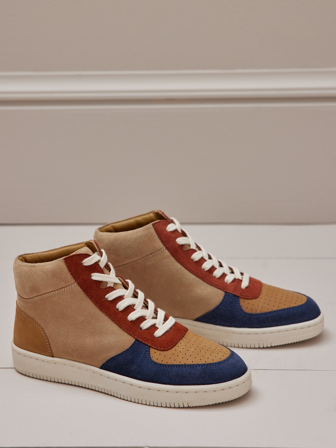 Baskets montantes cuir multicolore femme