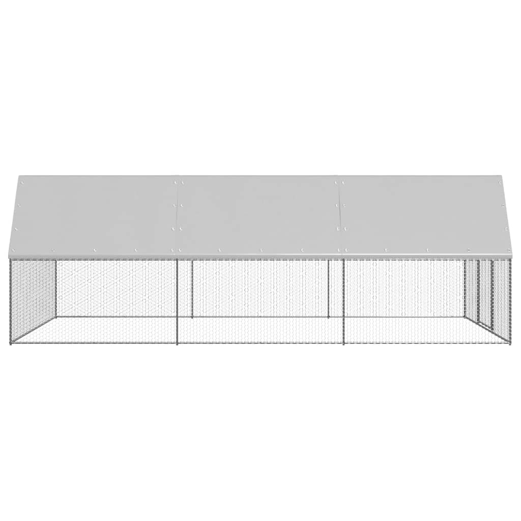 Poulailler d'extérieur 3 x 6 x 2 m acier galvanisé toit en pe
