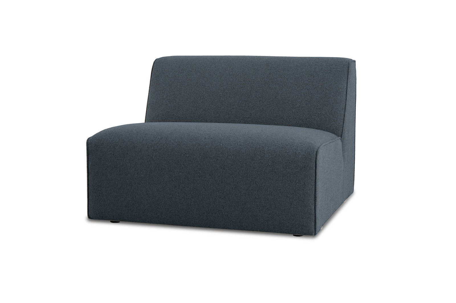 Styl 1,5-seter Med tekstiltrekte sider. Tekstil Lombardo 16/2 Dark Blue med sorte ben.