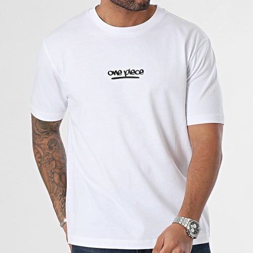Tee Shirt Oversize Large Luffy Graf Blanc