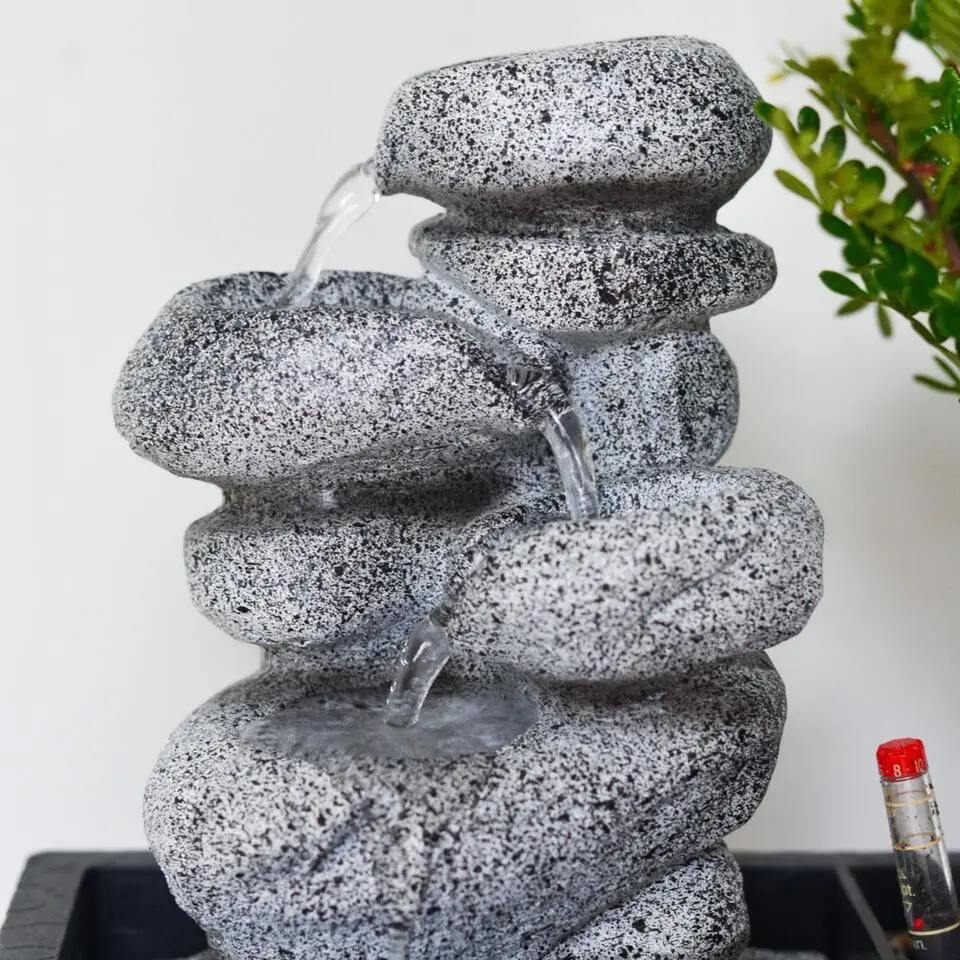 Bonsai met waterval - Set van 2 - Bonsai - Hoogte 25-35cm - ⌀29cm