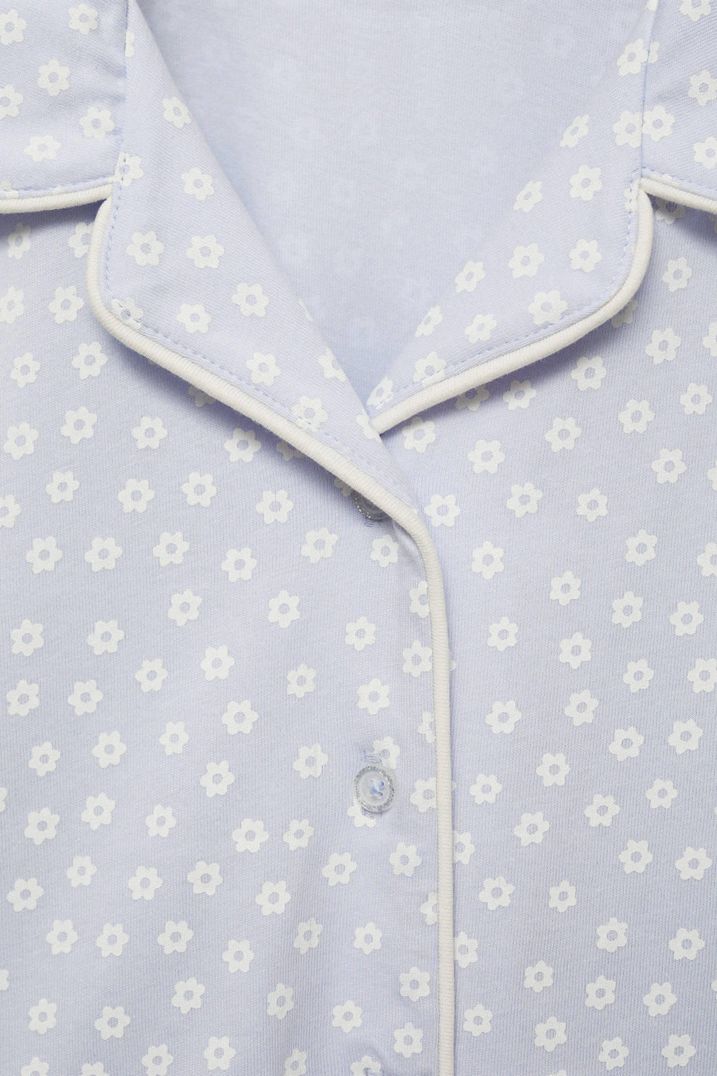 Mango Kids gebloemde pyjama lichtblauw/wit