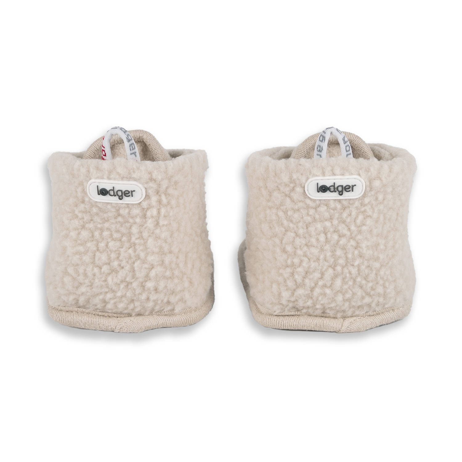 Lodger baby slofjes fleece ecru