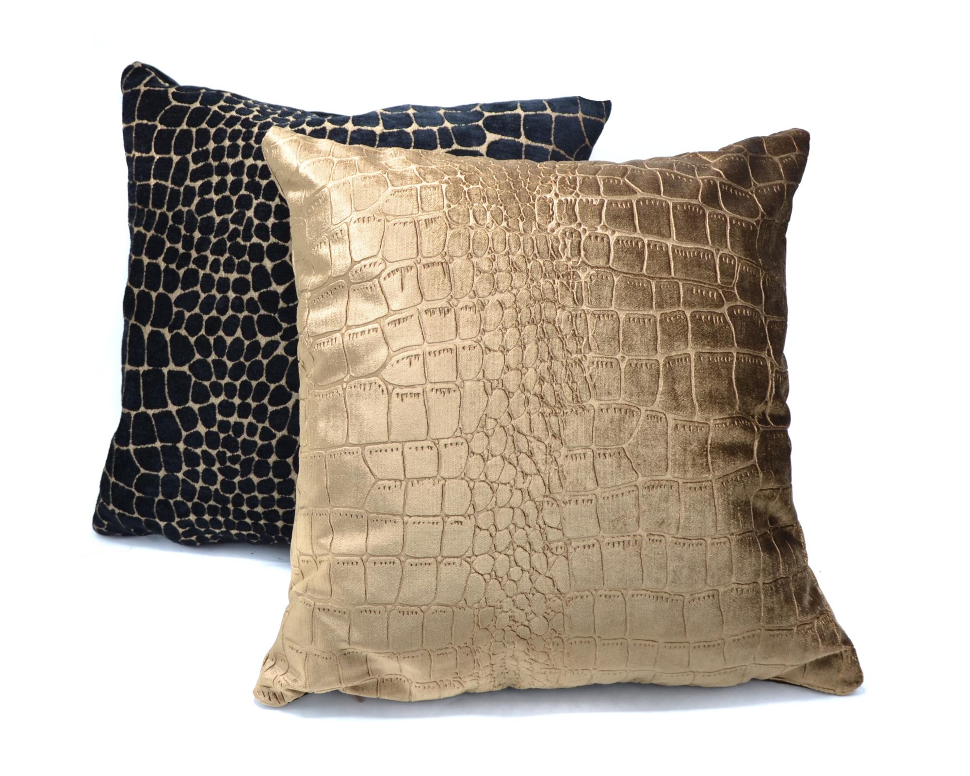 Kussen Croco print 40 x 60 brons