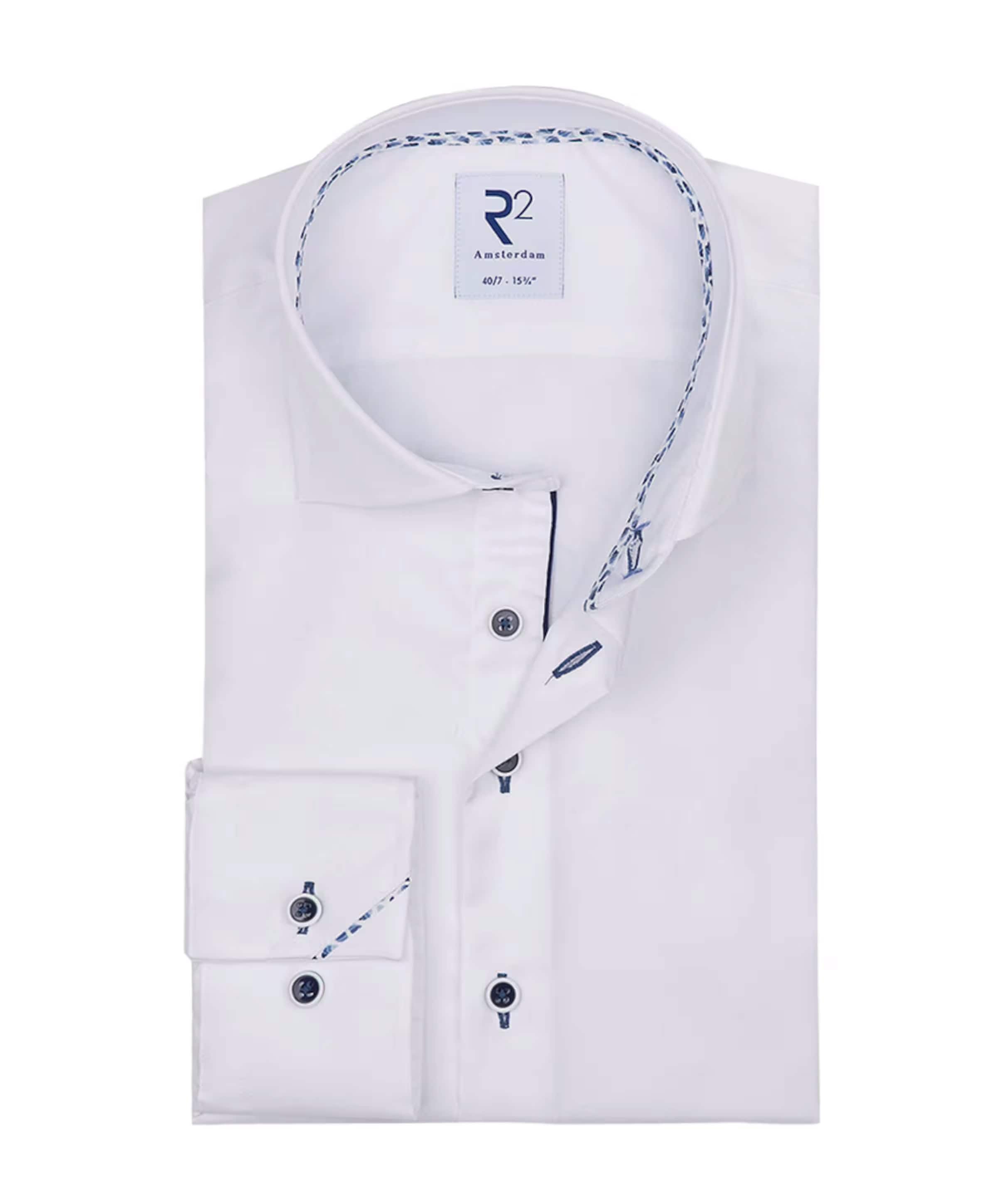 R2 Amsterdam Heren overhemd extra lange mouw wit