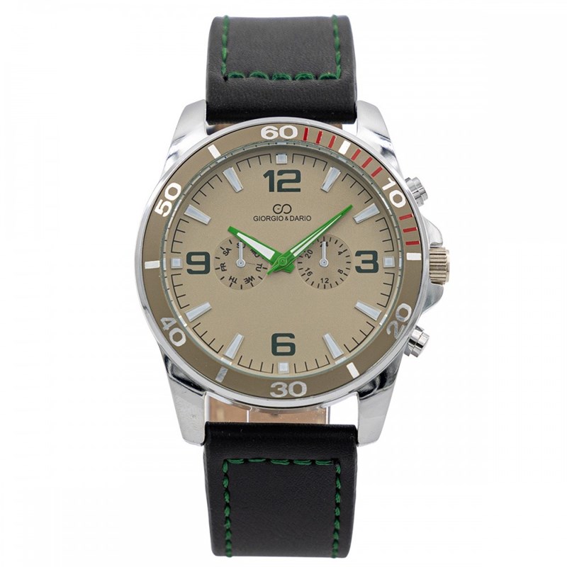 Montre Homme GIORGIO bracelet Cuir Noir