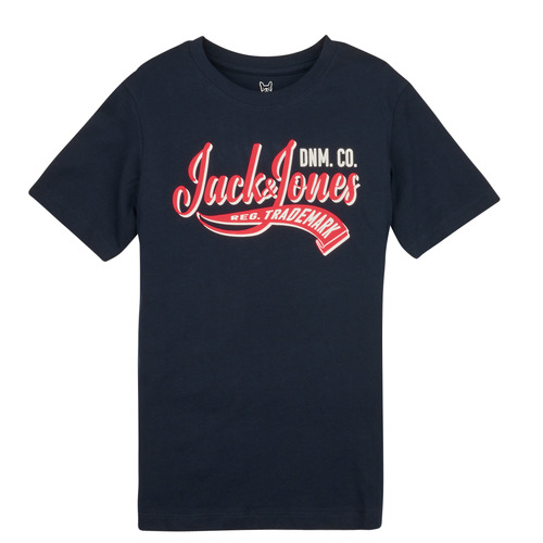 Jack & Jones - JJELOGO TEE SS NECK 2 COL JNR - Marine