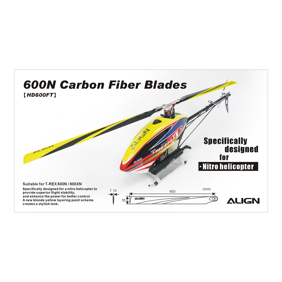 HD600FT 600N Carbon Fiber Blades