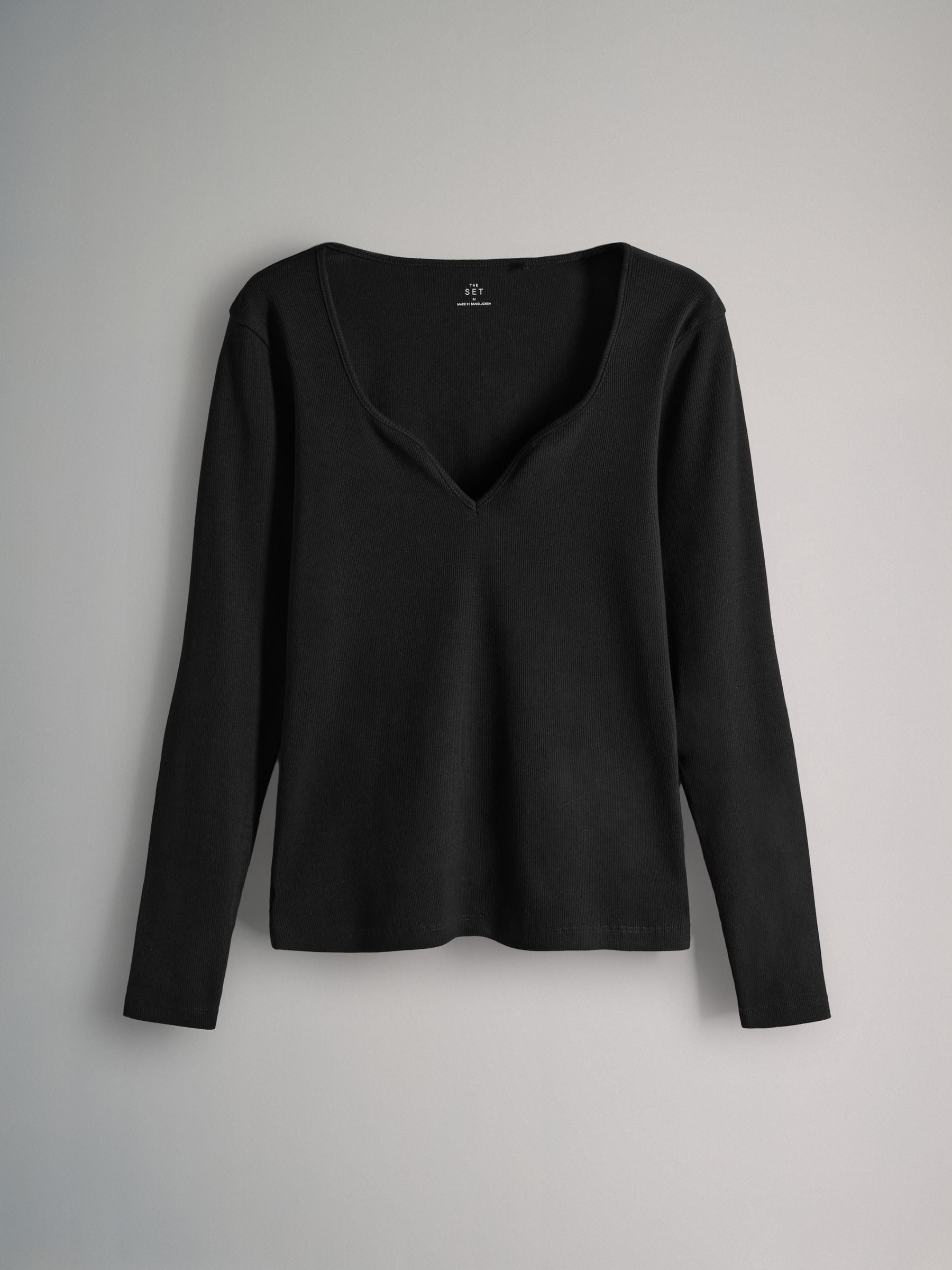 The Set 3 Pack Sweetheart Neckline Long Sleeve Rib T-Shirts