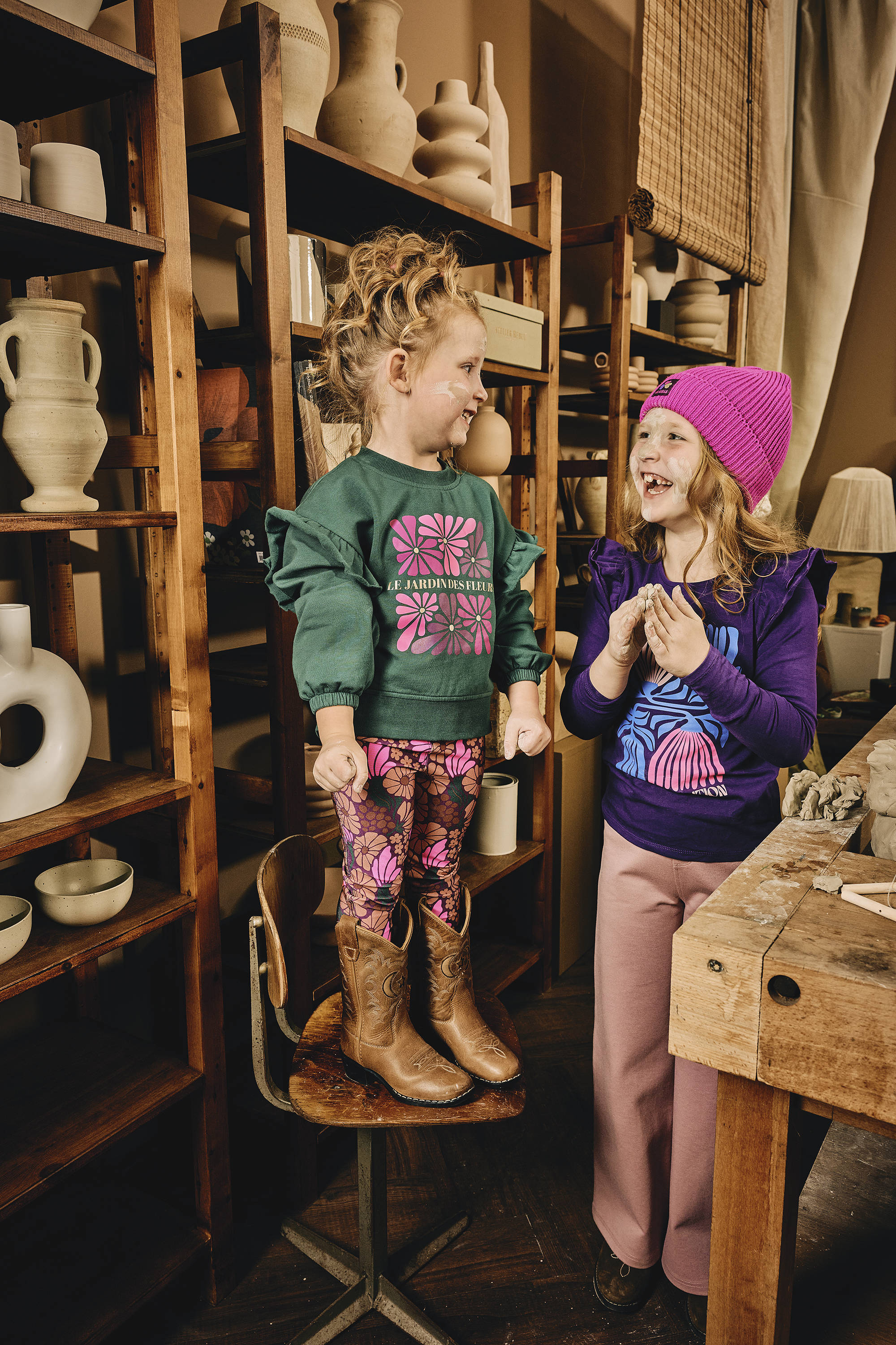Z8 longsleeve Volente met ruches paars